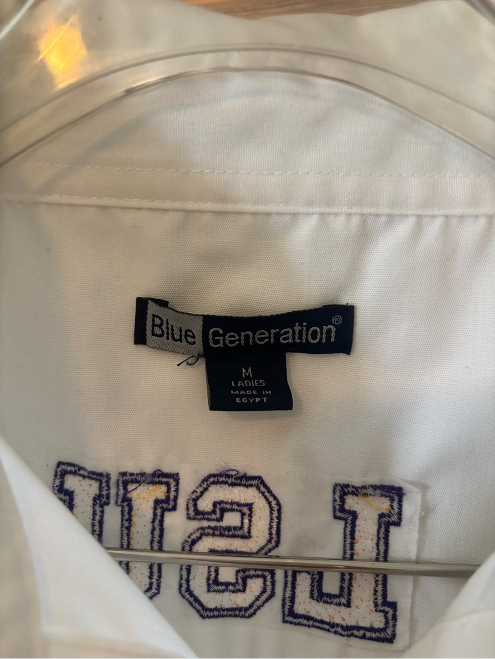 LSU Tigers Embroidered White Button-Down Short Sleeve Shirt - Picture 2 of 11